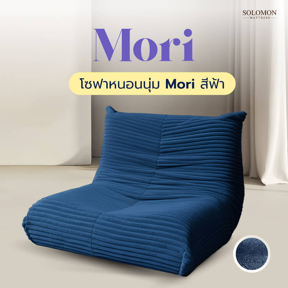 SOLOMON โซฟา โซฟาหนอนนุ่ม รุ่น MORI สีฟ้า